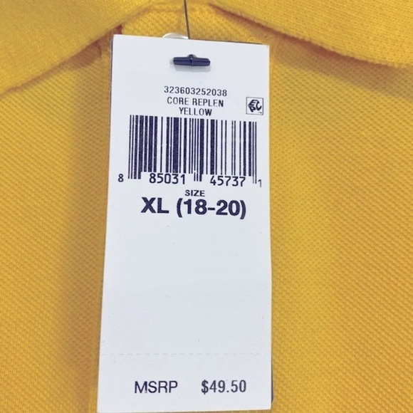 The Iconic Mesh Polo Ralph Lauren NWT Shirt Yellow Size XL 18/20 - Picture 5 of 8